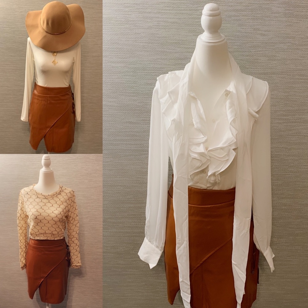 Cinnamon Pleather Skirt just in time for Fall 🍁